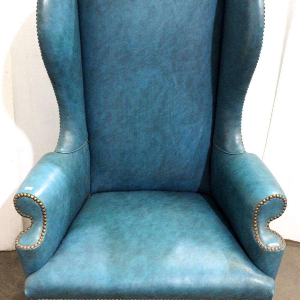 VTG 1960s Heritage Drexel Turquoise Wingback Chair